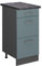 Vicco Küchenunterschrank R-Line, Blau-Grau/Anthrazit, 40 cm mit Schubladen, AP Anthrazit