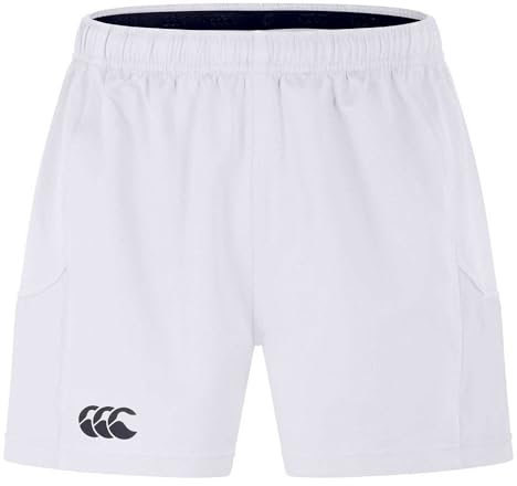 Canterbury Men's Professional 2.0 Shorts | Rugby Shorts | CCC Logo Gym Shorts, White, M