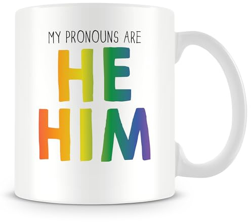 MUGGZ Pronoun Mug - My Pronouns are HE/HIM - Pride LGBTQIA+ Gift - Handmade in The UK
