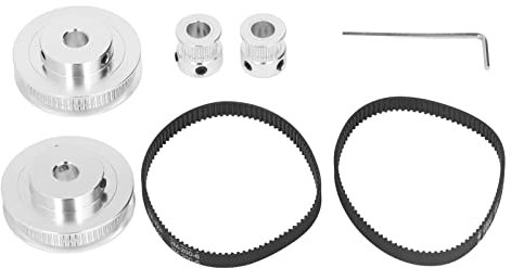Akozon 2 Set Synchronrad Zahnriemenscheibe aus Aluminiumlegierung mit 2 Stück Länge 200 Mm Breite 6 Mm Riemen 5 Mm Innenbohrung Professionelles Zubehör (8 mm / 0,31 Zoll Bohrung)