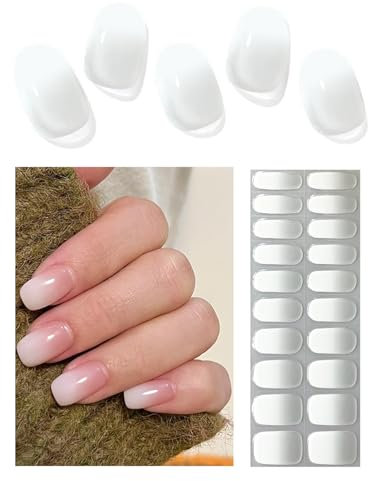 Wahrshei Nagelfolien | 20 Milky Ombre Nagelfolie Selbstklebend | UV Gel Nagelfolie | Gel Nail Stickers, Gellack Wraps für Nagel