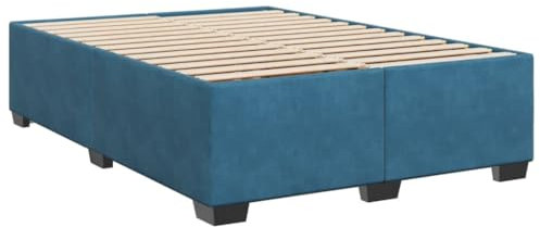 vidaXL Bettgestell, Bettrahmen mit Lattenrost, Polsterbett Bett für Schlafzimmer, Doppelbett Schlafzimmerbett, Blau 140x200cm Samt