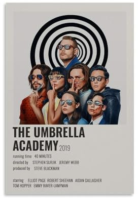 ijshndgn The Umbrella Academy Poster, Vintage-Kunst, Raumdekoration, ästhetisch für Schlafzimmer, Wohnzimmer, Wände, ästhetisches Poster, 30 x 45 cm, ungerahmter Stil