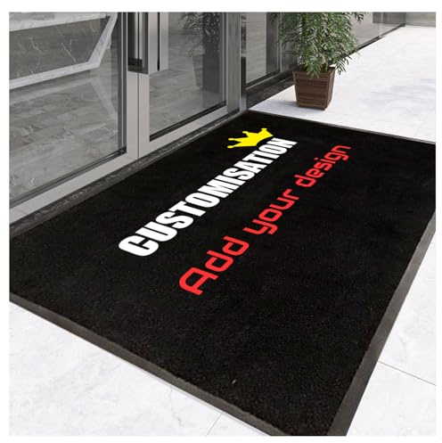 CVBN Personalisierte Teppiche,Personalisierter Teppich mit Gummirand Fußmatte mit Namen,Fussmatte Rutschfester,Fußabtreter selbst gestalten,Türmatte für Außen und Innen (180x120cm)