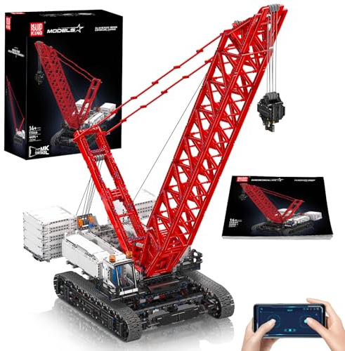 Mould King 17046 Technik Kran Klemmbausteine, 4494 Teile Fernbedienung Kran-LKW mit 5 Motoren, Hochtechnologie Raupenkran Modellbauset Geburtstagsgeschenk