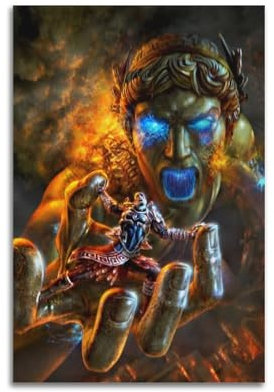 STFHRTFGGH Poster God of War mit Videospiel-Motiv, dekoratives Gemälde, Leinwand, Wandposter und Kunstdruck, moderne Familienschlafzimmer-Dekoration, Poster, 60 x 90 cm