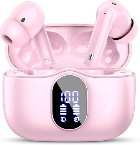 Bluetooth Kopfhörer, Kopfhörer Kabellos Bluetooth 5.4 Sport In Ear Kopfhörer mit 4 Mikrofon, 40 std Spielzeit, LED-Anzeige, ENC Lärmreduzierung, Tiefer Bass Ohrhörer für Arbeit und Studium
