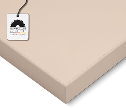 HausFux Spanplatte nach Maß - 2,5 cm stark, melaminbeschichtet, mit ABS-Kante - Made in Germany - Maßanfertigung - für Möbel- und Innenausbau (Sandbeige, 60 x 40 cm)