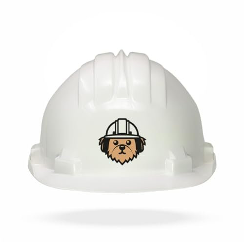 TAMS Kinderhelm Bauhelm Schutzhelm mit Drehverschluss | Spiel & Spaß (Hund, Wei?)