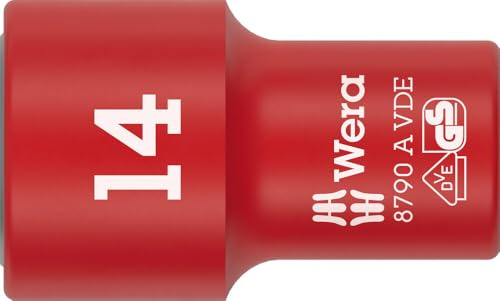 Wera 05005940001 8790 A VDE Zyklop-Steckschlüsseleinsatz, isoliert, mit 1/4-Antrieb, 14 x 41 mm