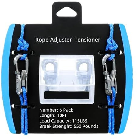 Praisety Rope Adjuster Tensioner, Outdoor Ropes Tension Adjuster, Cord and Ropes Tightening for Outdoor, Camping, Boating Guy Lines