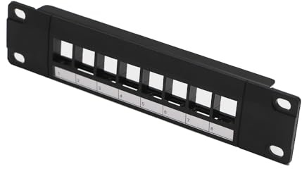 Panneau de brassage réseau à 8 ports UTP/FTP non blindé/monté en rack blindé de 25,4 cm Cat 3/Cat 5e/Cat 6/Cat 6A Cadre de distribution Keystone en ligne (panneau de brassage vide)