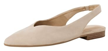 Tamaris Damen Sling Pump mit Blockabsatz Leder, beige, 36 EU
