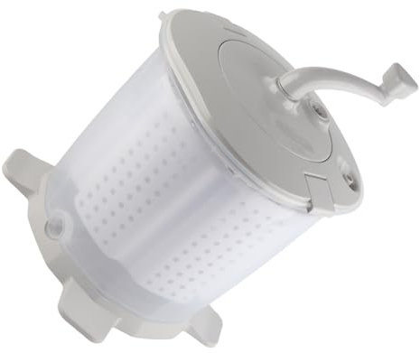 Irfora Lavatrice a Manovella Portatile, velocità di Rotazione di 1200 Giri/Min con Cesto Staccabile, Design Stabile e Salvaspazio, Grigio Nordico per Piccoli Vestiti, Biancheria