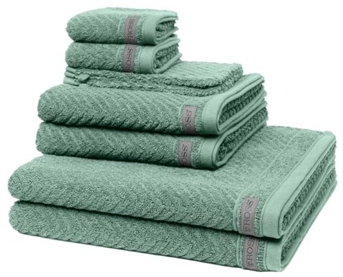 Ross - 8 teiliges Frottier-Set - Smart (2 X Wasch- 2 X Gäste- 2 X Dusch- 2 X Handtuch im Set) - 520 g/m2 - Baumwolle - Frottee - saugstark - weich und flauschig - Schilf