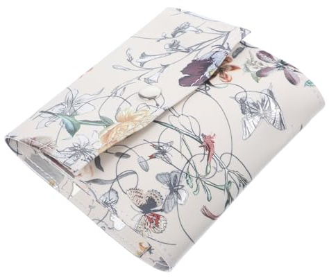 Holibanna PU Leder Pillenbox Fächer Tragbare Tablettenbox für Unterwegs Täglicher Medikamenten Organizer Reise Pillenetui Kompakte Tablettendose für Handtasche und Geldbörse Weiß