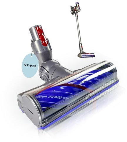 Migliorato Anti Aggrovigliamento Spazzola per Dyson V7 V8 V10 V11 V15, Spazzola a Turbina Testina Di Turbo Elettrica Di Ricambio (Spazzola anti-groviglio a trasmissione diretta)