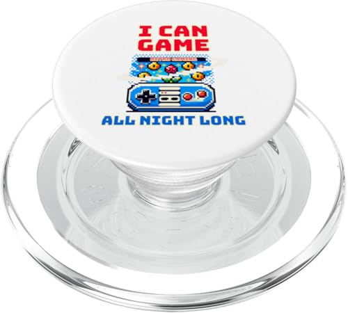 I Can Game All Night Long Retro Gaming Pixel Controller PopSockets PopGrip für MagSafe
