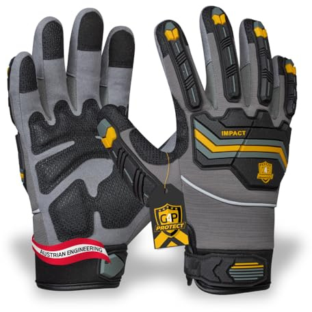 G4P Anti Shock Prime Arbeitshandschuhe, Gr. 10/XL, Touchscreen, rutschfest | Für Werkstatt, Bau & Industrie, sicherer Halt bei jedem Griff, feines Tastgefühl, angenehme Passform, langlebig