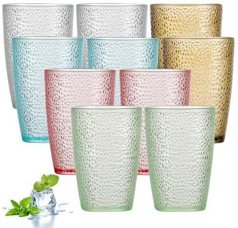 BORDEAG 10 bicchieri in acrilico, 380 ml, in plastica, in acrilico, riutilizzabili, riutilizzabili, per casa, bar, ristoranti e esterni