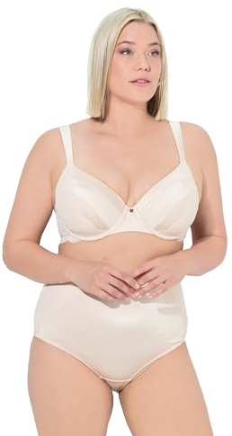 Ulla Popken Damen große Größen Übergrößen Plus Size Bügel-BH, Softschalen, Satin, Spitze Champagner 95C 830417660-95C