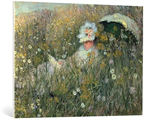 kunst für alle Leinwandbild: Claude Monet In der Blumenwiese - hochwertiger Druck, Leinwand auf Keilrahmen, Bild fertig zum Aufhängen, 100x75 cm