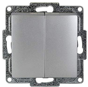 Schalterprogramm Gunsan Visage silber (2-fach Schalter Unterputz)