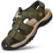 Sandales Homme Cuir Marche Randonnée Fermées Été Extérieur Chaussures de Sport Plage Chaussures d'eau Plage Closed-Toe ,Vert,43 EU