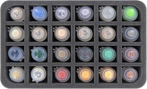 Feldherr HS055WH47BO foam tray compatible with Citadel paint pots (12 ml) - 24 compartments