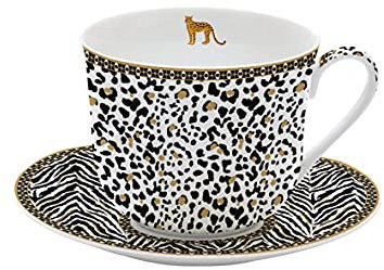 EASY LIFE Tasse + sous Tasse déjeuner 400ml Porcelaine Savane
