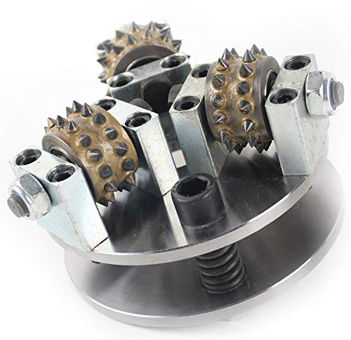 Raizi 125 mm Bush Hammer Wheel Plate for Angle Grinder Litchi Surface with 3 Bits for Hammered Granite Marble Concrete