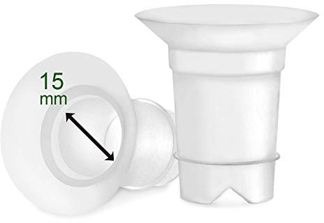Maymom Flange 15mm Inserts Compatible with Medela, Spectra 24 mm Shields/Flanges, Momcozy/ Willow Wearable Cup. Compatible with Medela Freestyle, Harmony , to Reduce 24mm Down to 15 mm; 2pc/Each