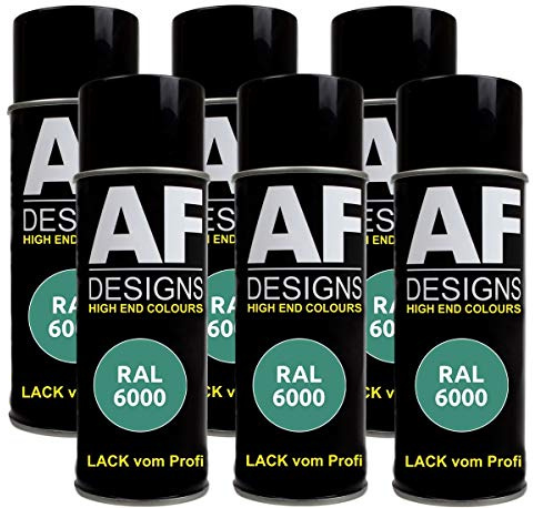 Alex Flittner Designs Spraydose RAL6000 PATINAGRUEN seidenmatt, seidenmatt | 6er Pack RAL Spraydosen a 400 ml pro Dose