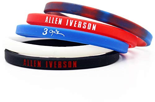 Basketballspieler Star inspirierende Signatur feine Armbänder Fans Sport Silikon kleines Armband (Iverson)