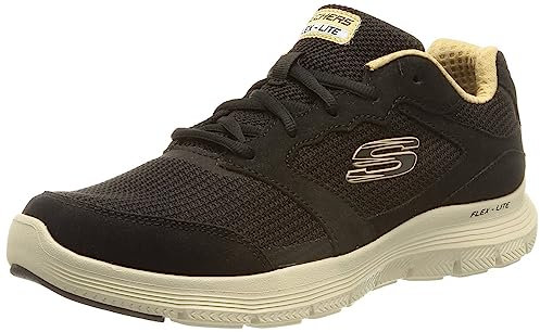 Skechers Herren Flex Advantage 4.0 Woodland Sneaker, Black Suede Trim, 44 EU