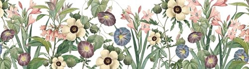 anna wand – Selbstklebende Bordüre/Borte/Wandbordüre „Wildblumen” Blumen floral – Rosa/Grün – 450 x 11.5 cm – Made in Germany