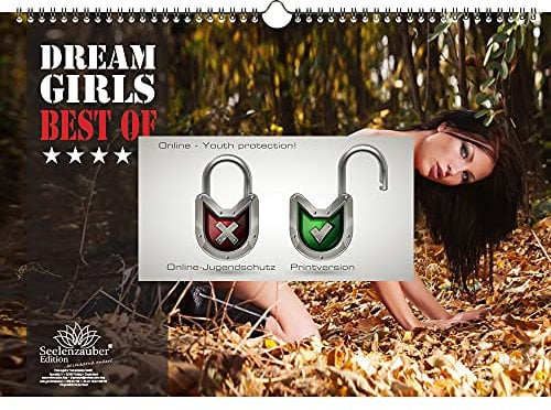 Sexy Dreamgirls DIN A3 Kalender Querformat - Immerwährender Kalender Erotik - Seelenzauber