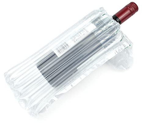 Evergreen Goods - Bolsas de cojín inflables para columnas de aire, embalaje y transporte seguros para botellas de vidrio, vinos, licores, champañas, vinagre y más, Transparent, 24 cm x 41.5 cm, Bolsas