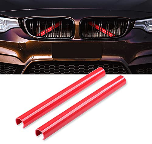 AggAuto 1 Paar Front-Kühlergrille Einsätze, Grill Inserts, Kühlergrillstreifen für 2018-2021 BMW Sedan G20, Touring G21, G28/E60/E61/F44/F52(Rot)