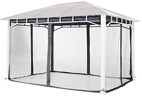 Moustiquaires pour Tonnelle de Jardin Forest Deluxe 3x4 m, Gris, avec Fermeture Eclair