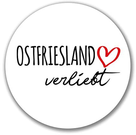 Huuraa Aufkleber Ostfriesland verliebt Geschenk 10cm Sticker Ostfriesland Geschenkidee