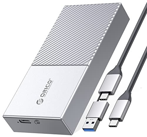 40 Gbps M.2 NVMe SSD Gehäuse, ORICO PCIe NVMe auf USB C SSD Gehäuse Bis zu 2700 MB/s, Aluminiumgehäuse Kompatibel mit Thunderbolt 3/4 & USB 3.2/3.1/3.0/2.0 für NVMe M & B+M-Key 2280- M208RG