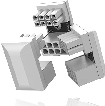 EZDIY-FAB GPU VGA PCIe 8 Pin U Turn 180 Grad Winkel Stecker Strom Adapter Board für Desktop-Grafikkarte-Reverse Typ 3Pack Weiß
