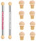 2 ensembles Double Tête Brosse Éponge, Nail Art Brosse Éponge Éponge Pinceau Éponge Brosse à Ongles Dégradé Recharge Éponge Ongle pour DIY avec 8 Éponge Tête Remplacement （argent + rose）