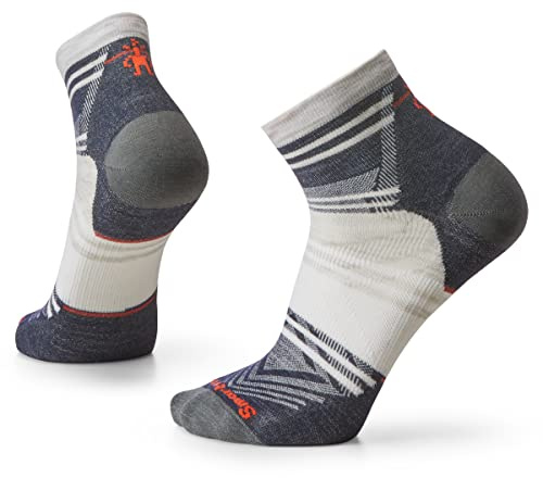 Smartwool Run Zero Cushion Ankle Pattern Socks Ash, Medium