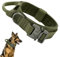 Ledeak Taktisches Hundehalsband, Verstellbares Militär-Hundehalsband mit Kommandogriff, Training Metallschnalle Nylon Verstellbar Hundehalsband für Hunde Training Freizeit Outdoor (XL, Armeegrün)