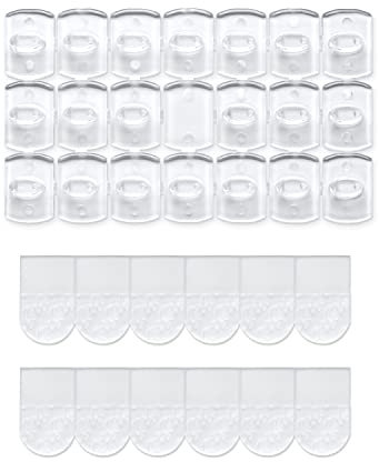 60 Mini Clips, 80 Tiras, Clips Decorativos con Tiras Transparentes, Ganchos Adhesivos Para colgar Adornos Navideños y Luces - Organizar Sin Dejar Marcas y Sin Taladrar