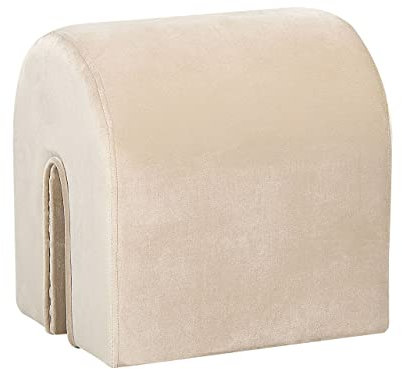 Beliani Pouf Samt beige U-Form 42 x 42 x 35 cm Samthocker Sitzhocker Glamour Look Modoc