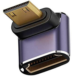 chenyang Mini adaptateur convertisseur HDMI 2.1, mini HDMI mâle vers HDMI femelle coudé à 90 degrés UHD