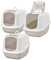 3er Sparpack XXL Katzentoilette Nestor Jumbo Weiss-beige